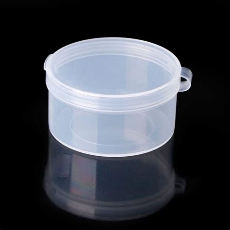 Round Clear Plastic Containers Beads Crafts Jewelry Display Storage