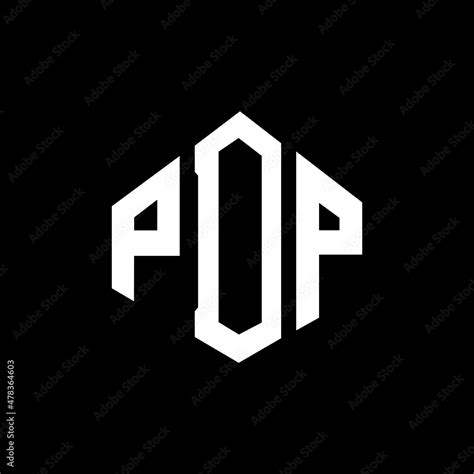 PDP letter logo design with polygon shape. PDP polygon and cube shape logo design. PDP hexagon ...