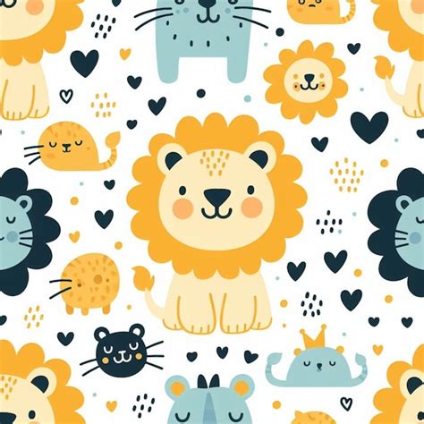 Premium Photo | Lion background desktop wallpaper cute vector