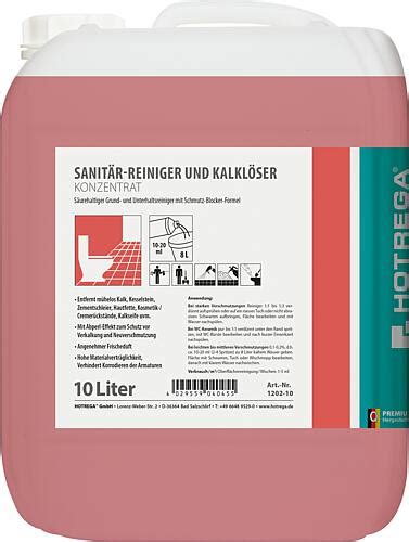 Sanitär Reiniger und Kalklöser Konzentrat 10 Liter Böden Produkte