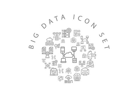 Big data icon set design on white background 10723476 Vector Art at ...