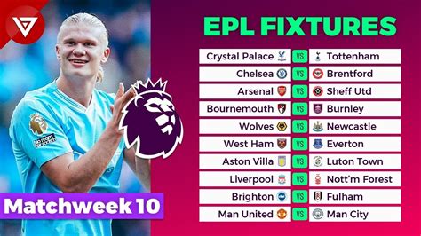 🔴 Epl Fixtures Today Matchweek 10 Premier League 2023 2024 Fixtures