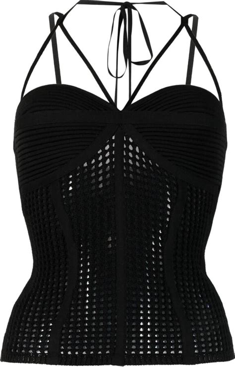 AndreĀdamo Strappy Corded Knit Corset Top Shopstyle