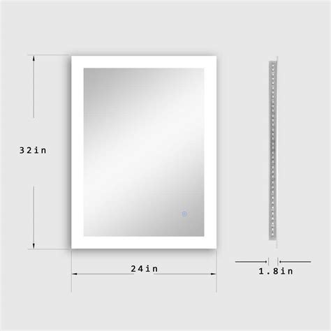 Tileon 24 In W X 32 In H Large Rectangular Aluminum Framed Anti Fog