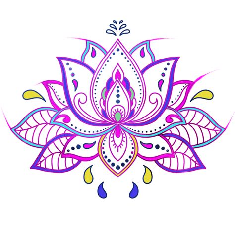 Lotus Flowers Purple Colours Mandala Yoga Indian Holiday Clipart