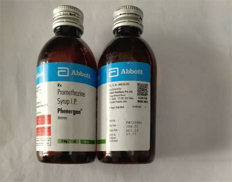 Phenergan Promethazine Syrup Packaging Size 1x1 Dose 5mg Ml At 45