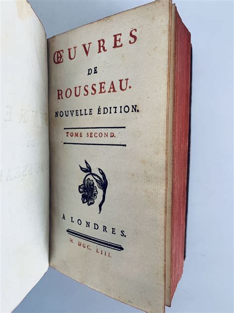 Rousseau Oeuvres Edition Originale