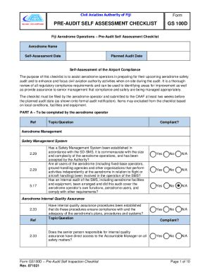 Fillable Online Caaf Org Form Gs D Pre Audit Self Assessment