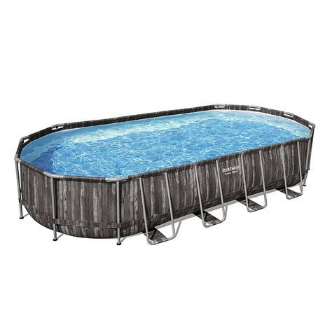 Best Buy Bestway Power Steel Frame Above Ground Swimming Pool Set Gray