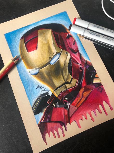 Artwork - Iron Man - Pencil Drawing | CubeCraft Games