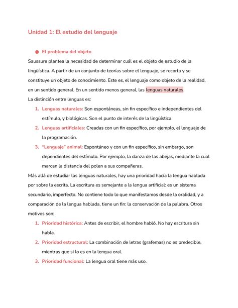 Ielc Final Resumen Unidad El Estudio Del Lenguaje El Problema Del