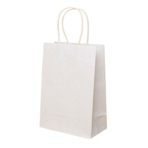 Washable Rope Handle Plain Pattern Disposable Kraft Paper Carry Bags At