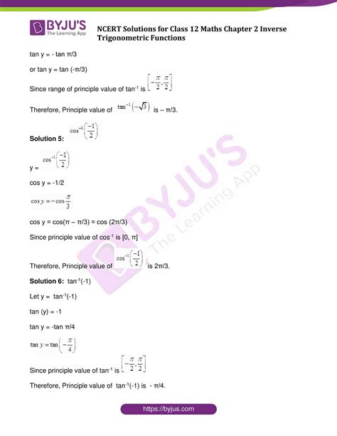 NCERT Solutions For Class 12 Maths Chapter 2 Inverse Trigonometric