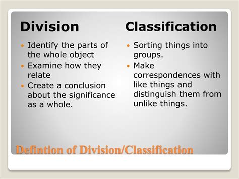 Classification And Division