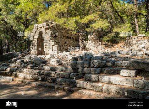 Ruins Of Ancient City Of Phaselis Located In Kemer District Of Antalya