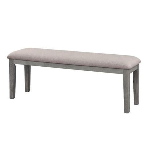 Benjara In Gray Backless Bedroom Bench With Chamfered Legs Bm