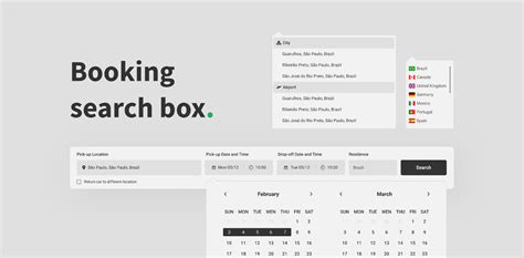 Booking Search Box Component Figma