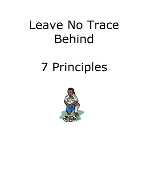 Fillable Online Principle Plan Ahead And Prepare Leave No Trace