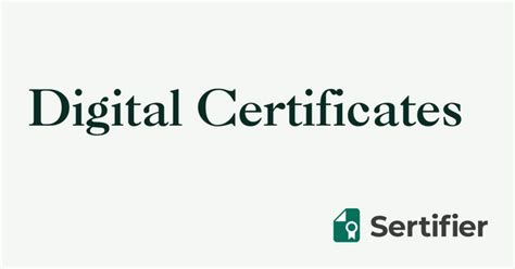 Digital Certificates Sertifier What Is A Digital Certificate