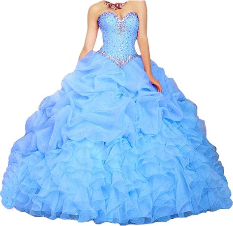 Nuojia A Linie Prinzessin Quinceanera Kleider Organza Ballkleider Lang