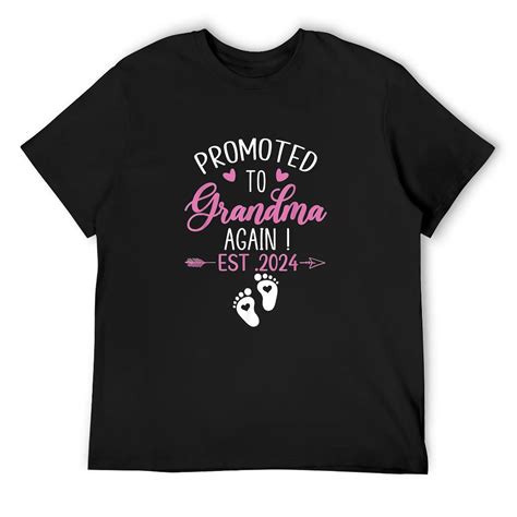 Promoted To Grandma 2024 Again Grandma Pregnancy Est 2024 T Shirt Black 3xl