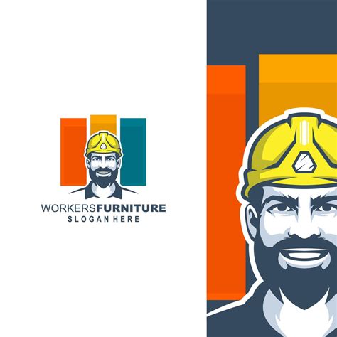 worker logo design 5488745 Vector Art at Vecteezy