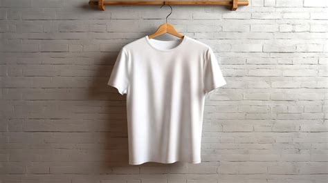 Maquete De Camiseta Branca Pendurada Em Branco Generative Ai Foto Premium