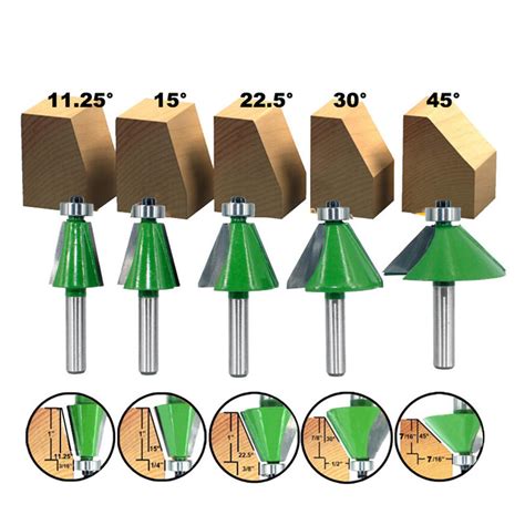 Drillpro 8mm Shank Chamfering Router Bit 11 25 45 Degree Milling Cutter