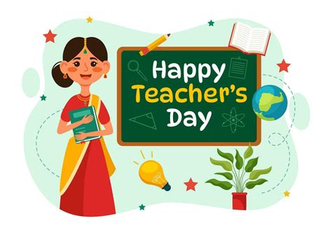 Happy Teacher day in India Vector Illustration with the Teachers Wear ...