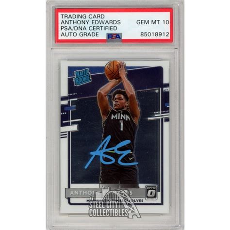 Anthony Edwards 2020 21 Panini Donruss Optic Rated Rookie Autograph