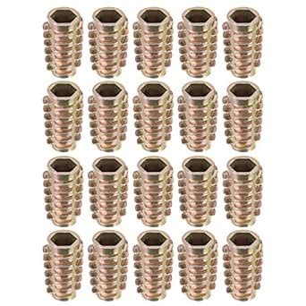 Uxcell Furniture Threaded Insert Nuts Zinc Alloy Hex Flush M Internal