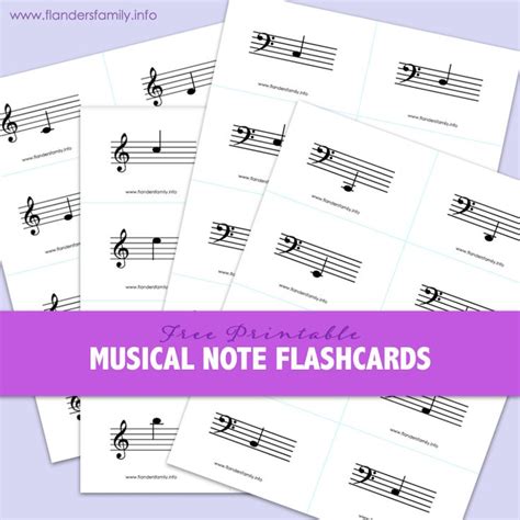 Musical Note Flashcards | Music flashcards, Flashcards, Printable flash ...