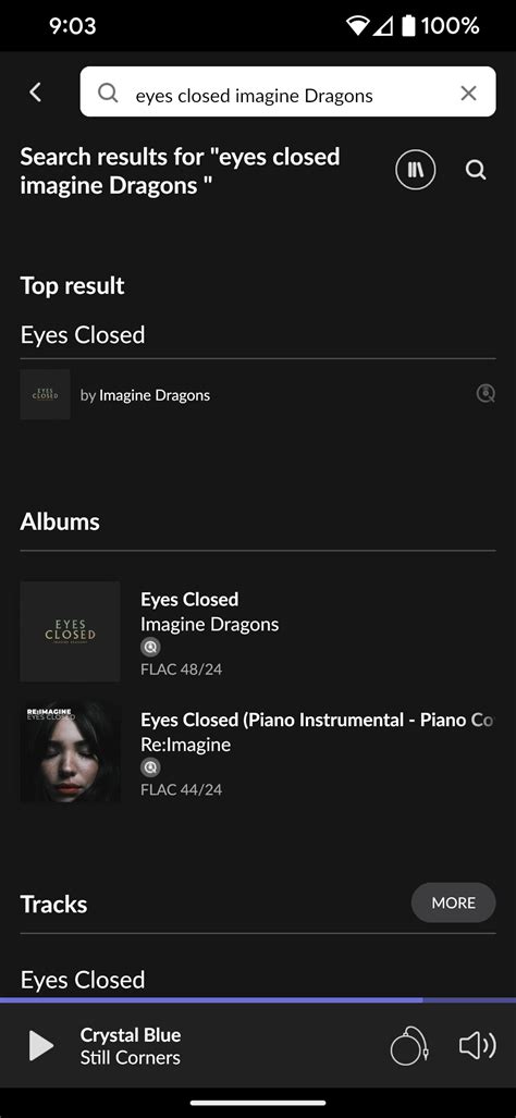 Imagine Dragons Eyes Closed Not Available On Roon Interface Ref