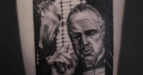 Don Corleone Portrait Tattoo Located On The Inner