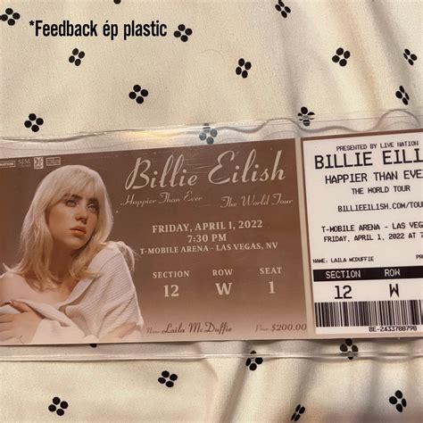 Vé Lưu Diễn Billie Eilish World Tour Happier Than Ever Concert Ticket