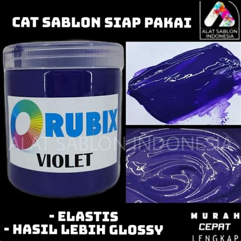 Jual CAT SABLON PASTA GL RUBBER WATER BASED CAT AKRILIK VIOLET 500GR Di