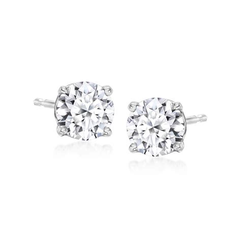 Lab Grown Diamond Stud Earrings in 14kt White Gold | Diamond earrings