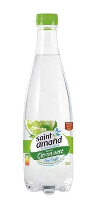 Eau minérale gazeuse aromatisée au citron vert Saint Amand 50 cl