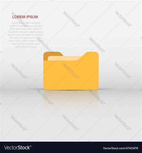 File Folder Icon In Flat Style Documents Archive Vector Image