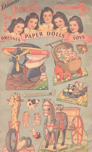 Dionne Quints Paper Dolls 1940 Complete Mostly Uncut Merrill For Sale