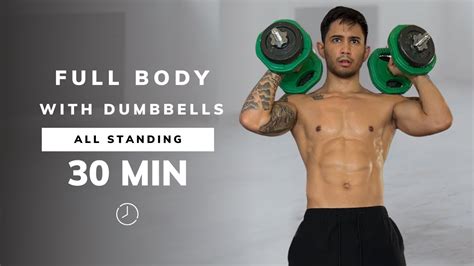 30 Min Standing Dumbbell Workout Strength Training Full Body No Repeats Youtube