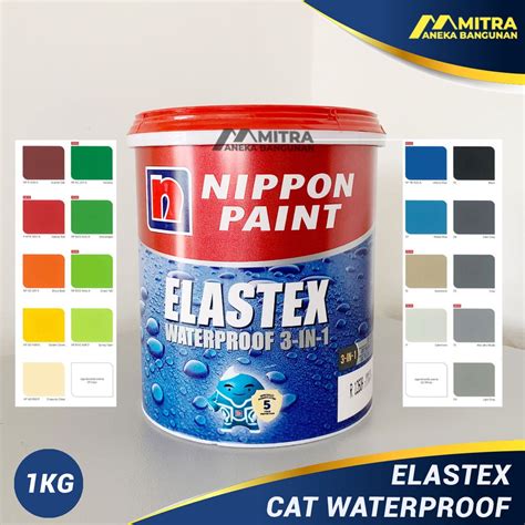 Jual CAT WATERPROOF ELASTEX NIPPON PAINT 1 KG CAT PELAPIS ANTI BOCOR