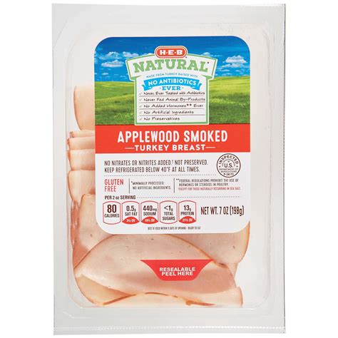 H E B Natural Applewood Smoked Turkey Breast Lunch Meat Shop Meat At