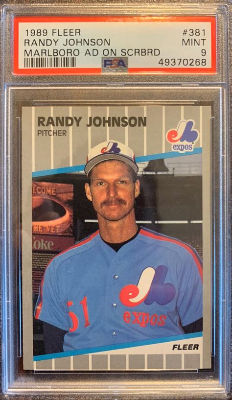 Fleer Randy Johnson Marlboro Ad On Scoreboard Psa The Rare