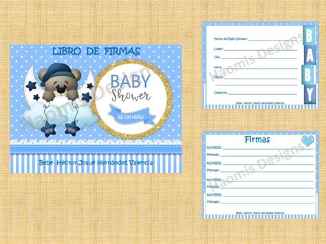 Libro De Firma Baby Shower Ni O Personalizado Ducha Para Mam Fiesta