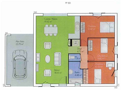 Plan De Maison Plain Pied Gratuit Chambres Avec Garage Id Es De Travaux