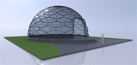 Hexagonal Geodesic Dome Like Structure With Entry 3d Model Cgtrader