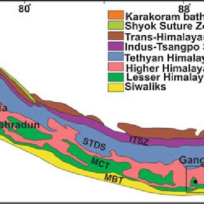 Simplified Geological Map Representing Tectonic Framework Of The