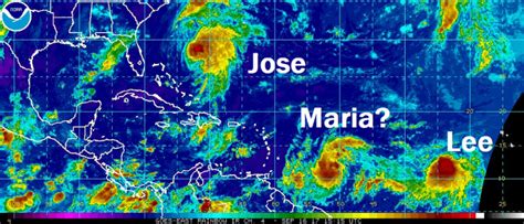 Tropical Storm Lee Forms Hurricane Jose Threatens Maria On The Way