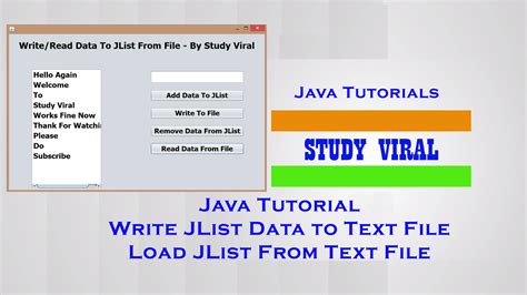 Java Swing Tutorials GUI Read And Write JList With Text File